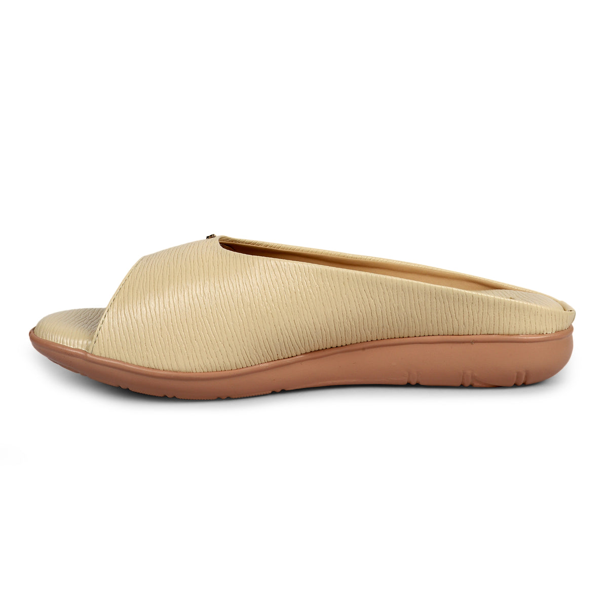 Classic Single Strap Fashion Slides - Beige