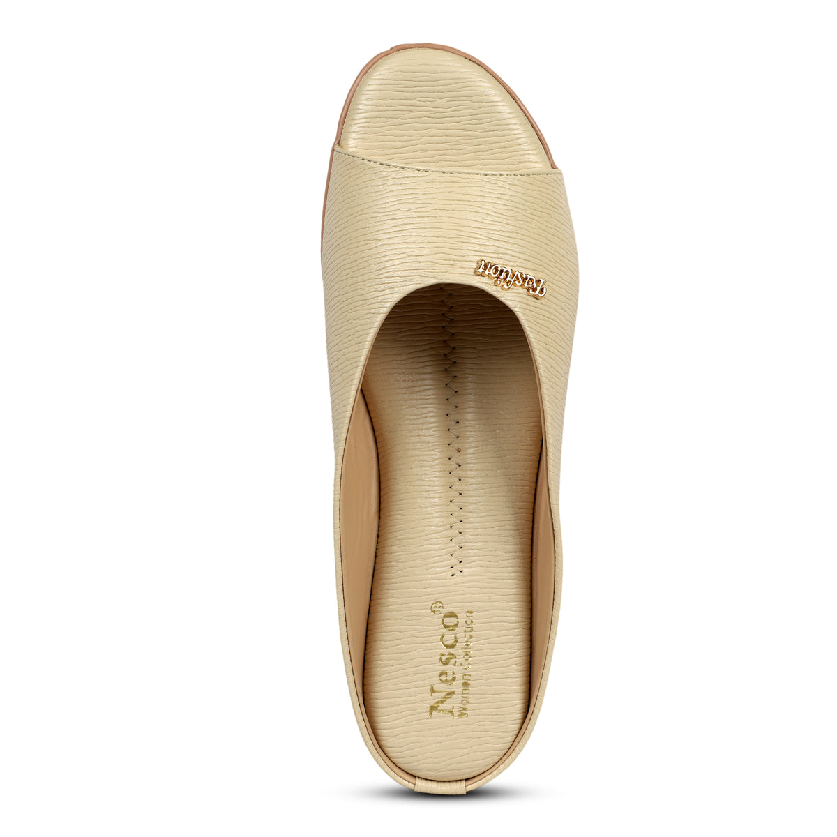 Classic Single Strap Fashion Slides - Beige