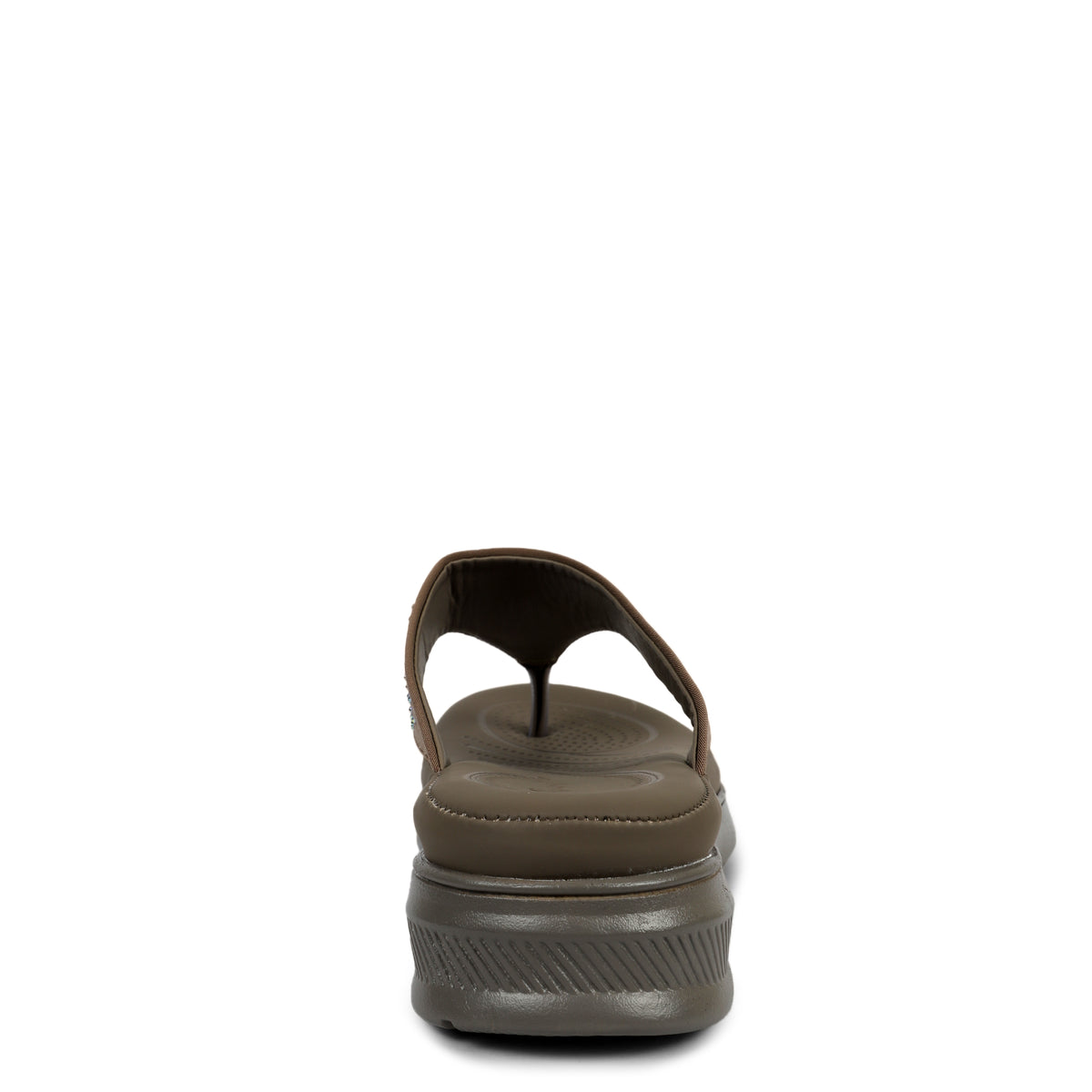 V-Strap Embellished Wedges - Olive