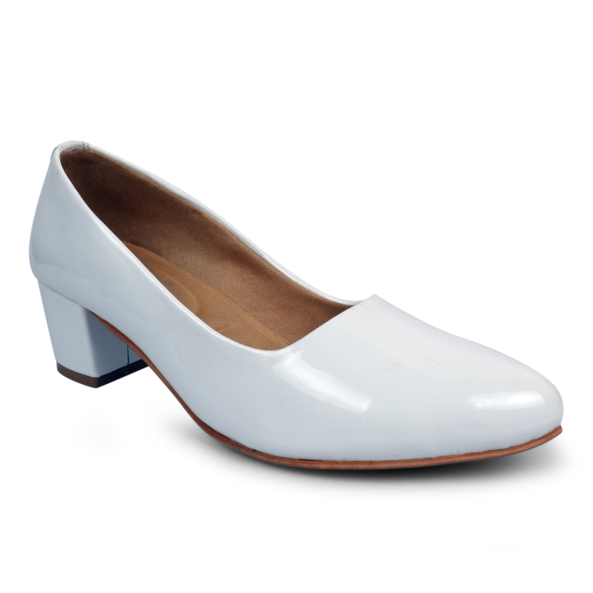 Classic Pointed Toe Low Heel Pumps - White