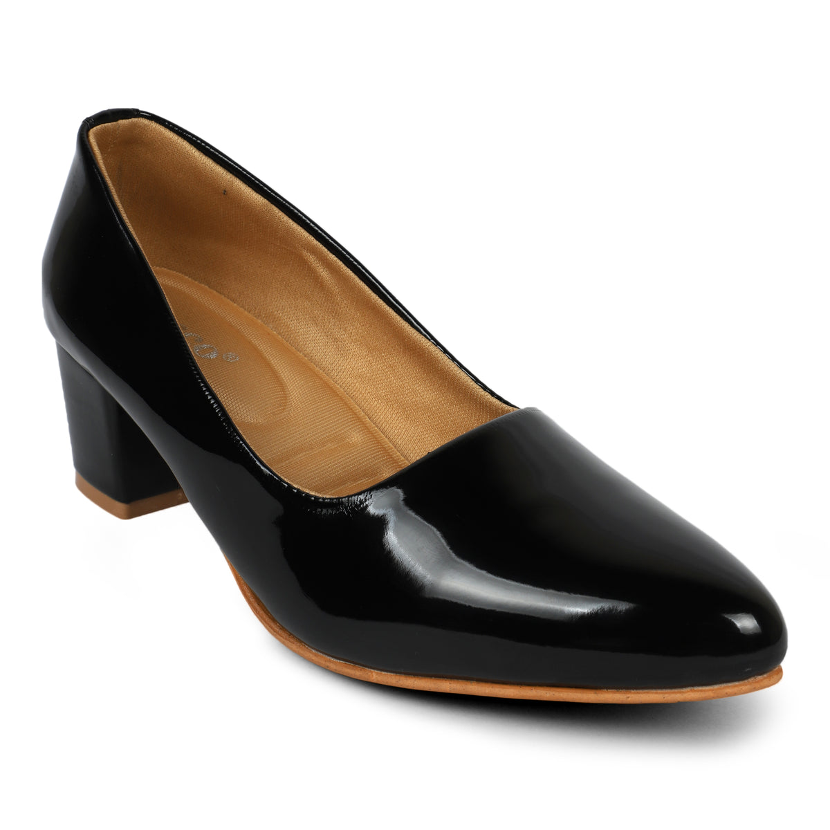 Classic Pointed Toe Low Heel Pumps - Black