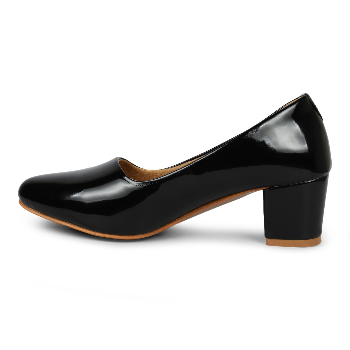 Classic Pointed Toe Low Heel Pumps - Black