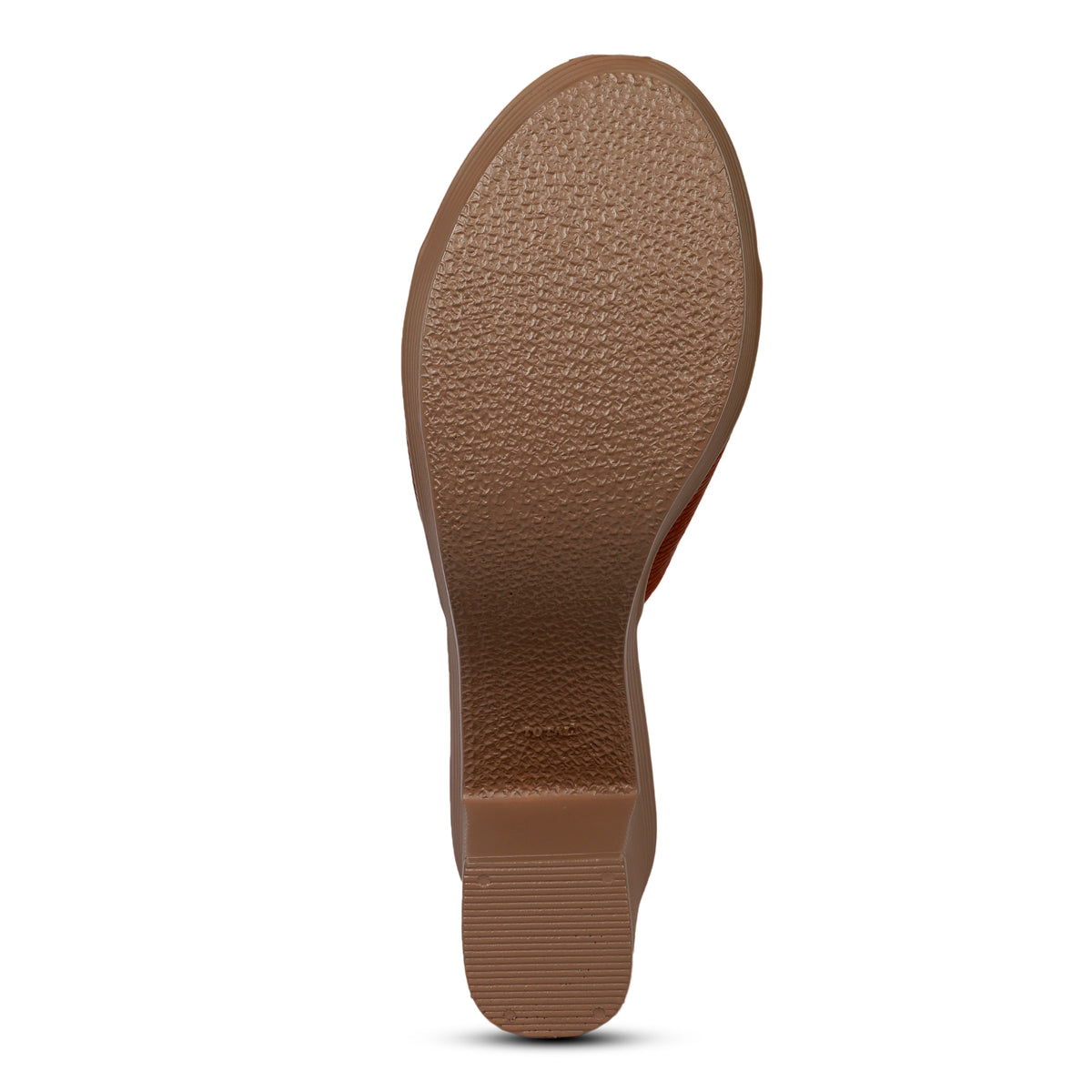 Textured Block Heel Slip-On Mules - Brown