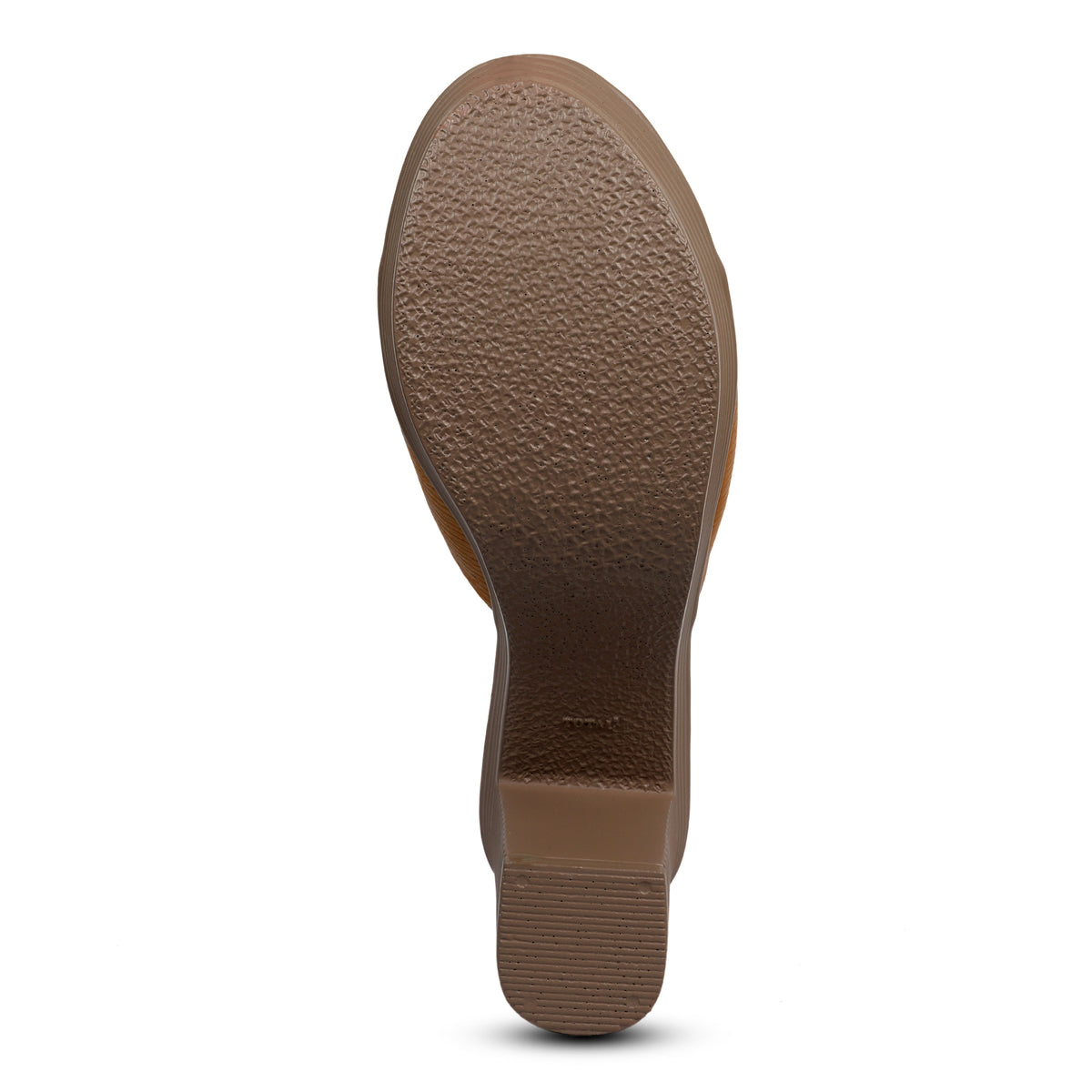 Textured Block Heel Slip-On Mules - Tan