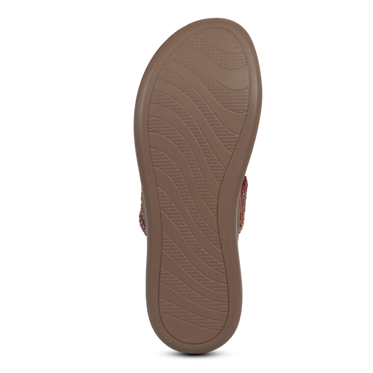 Braided Embellished Toe-Loop Sandals - Maroon