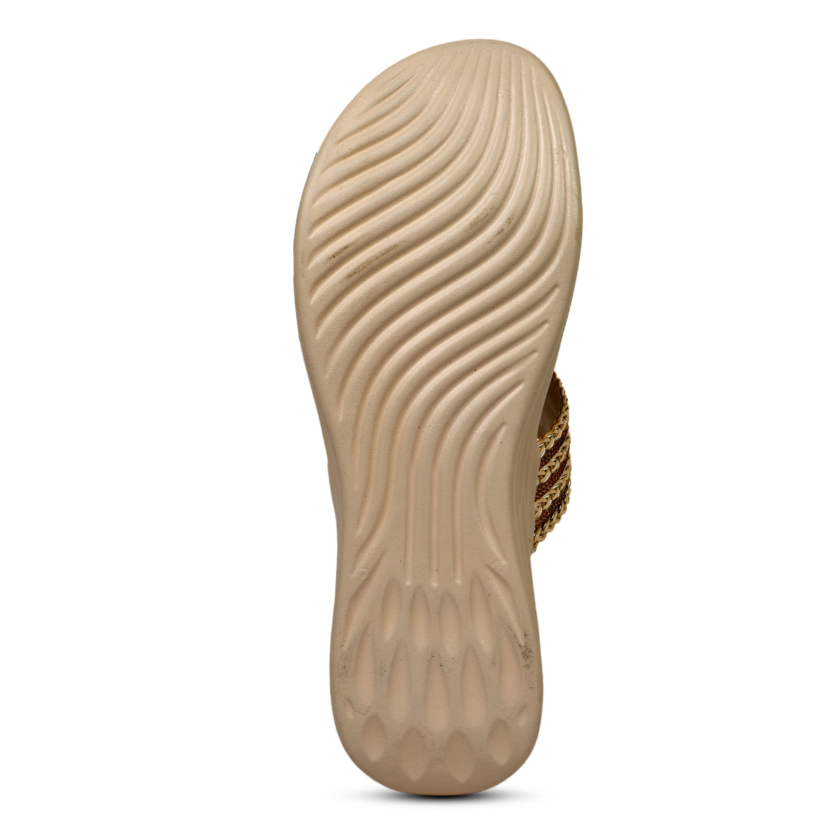 Braided Embellished Toe-Loop Sandals - Beige