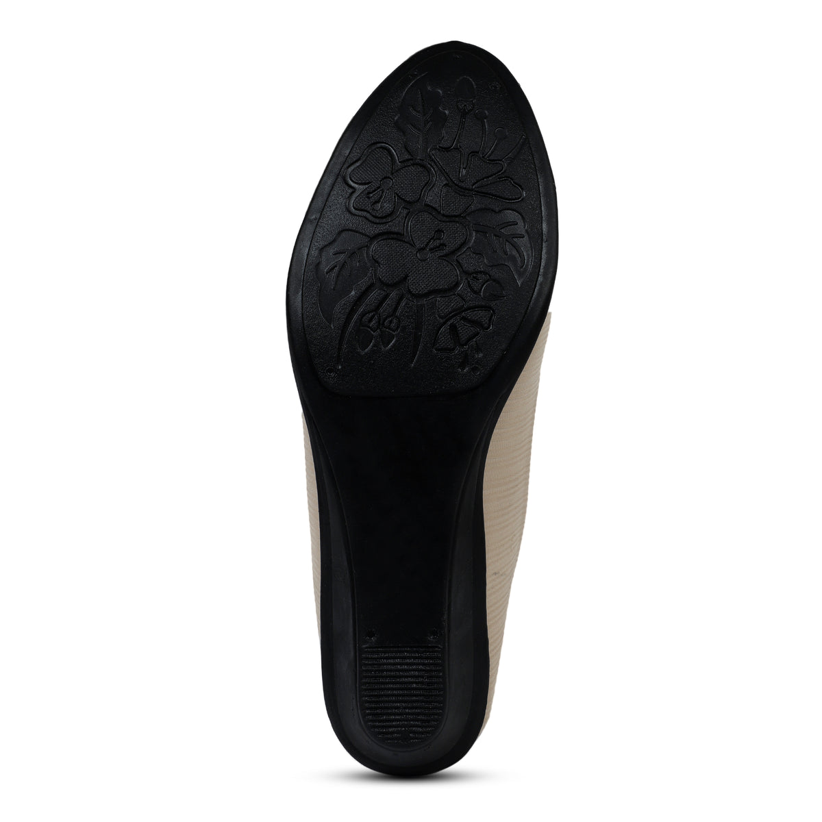 Textured Slip-On Ballet Flats - Beige