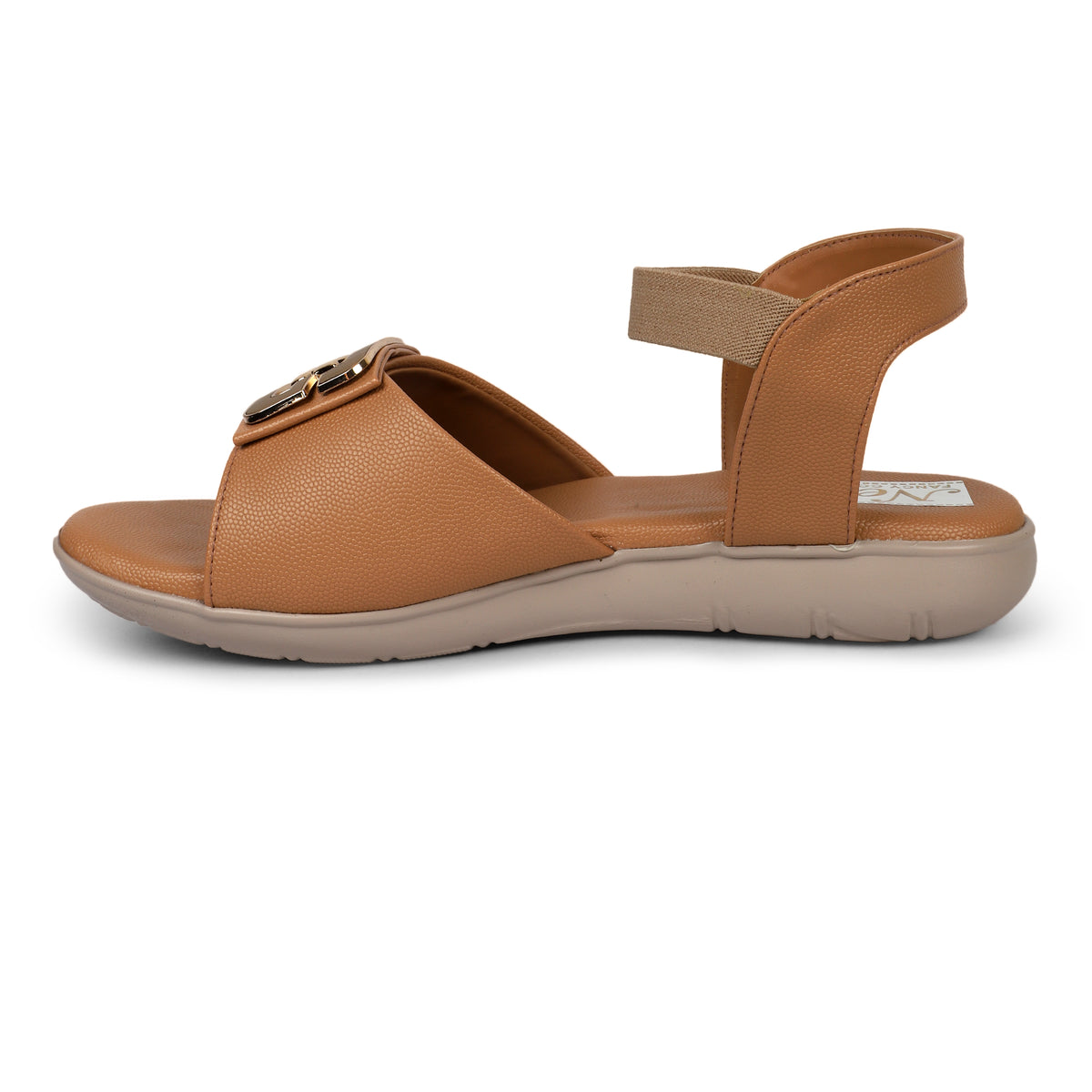 Butterfly Buckle Comfort Sandals - Tan