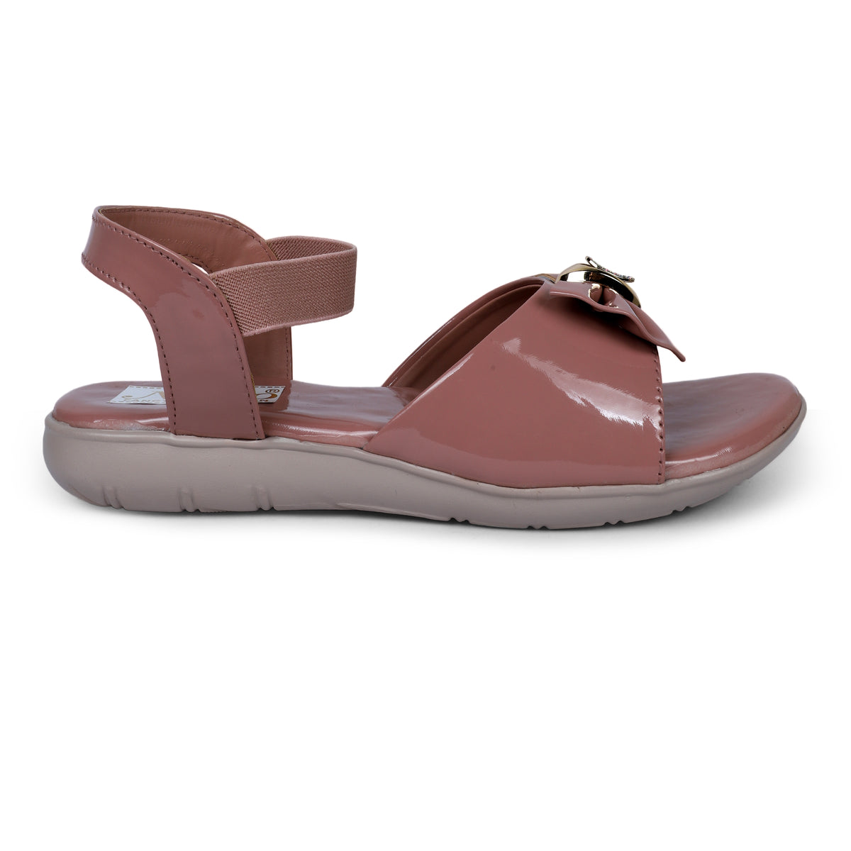 Glossy Bow Comfort Sandals - Pink