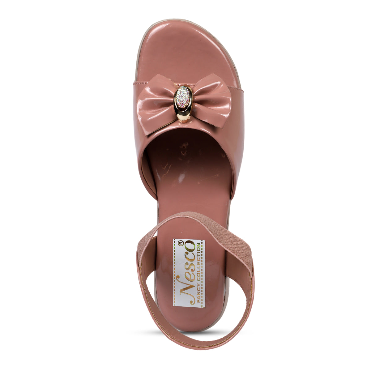 Glossy Bow Comfort Sandals - Pink