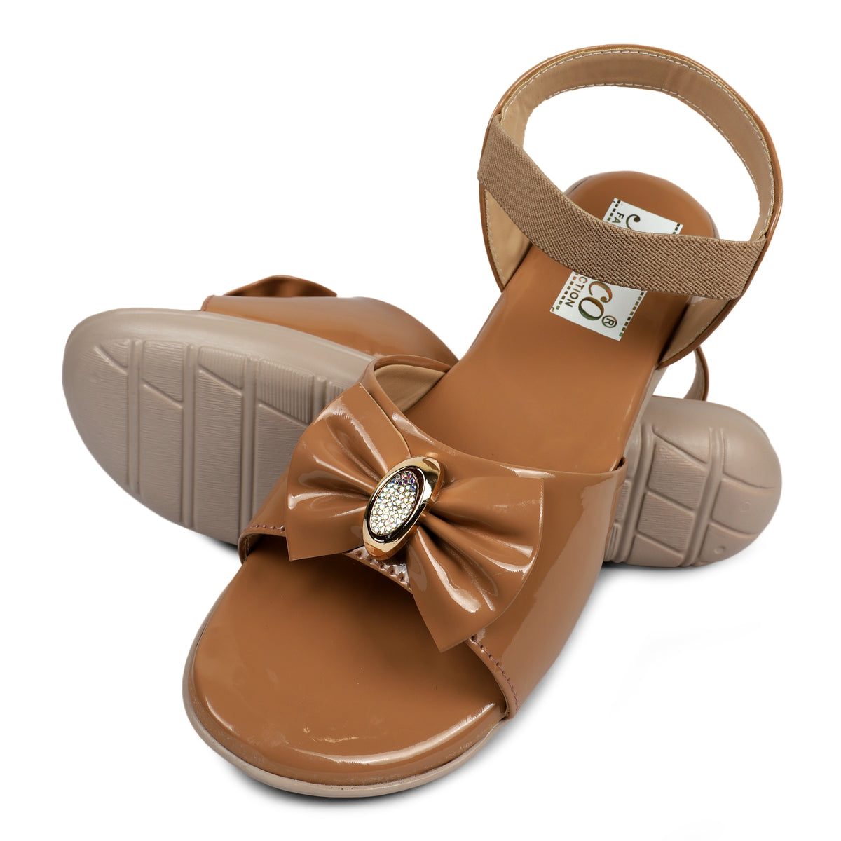 Glossy Bow Comfort Sandals
