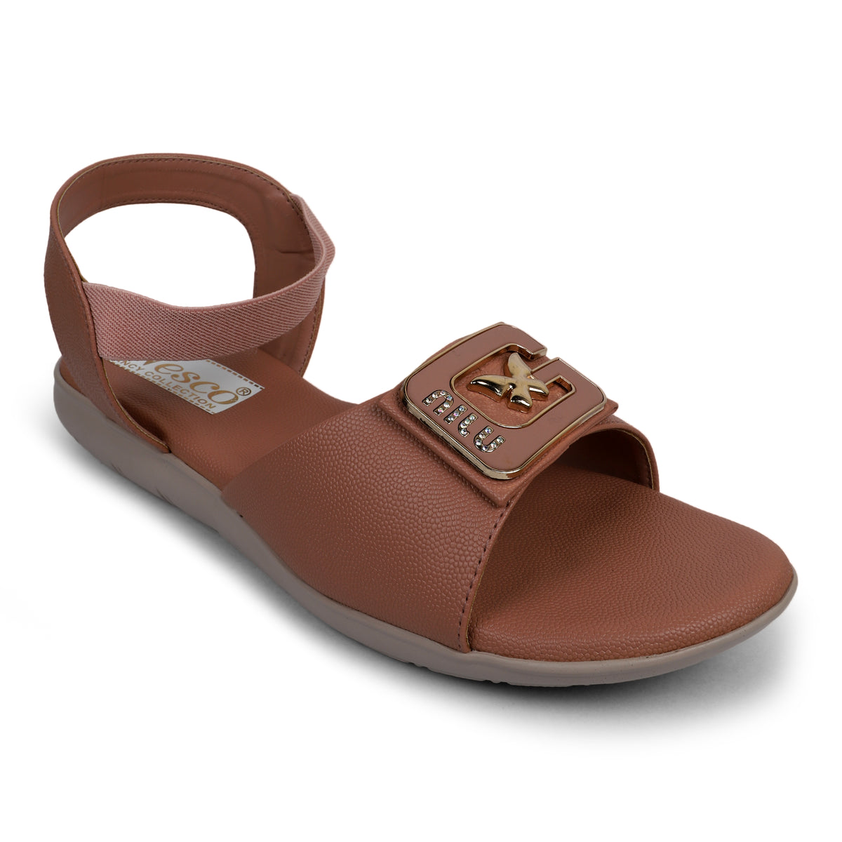 Butterfly Buckle Comfort Sandals - Peach