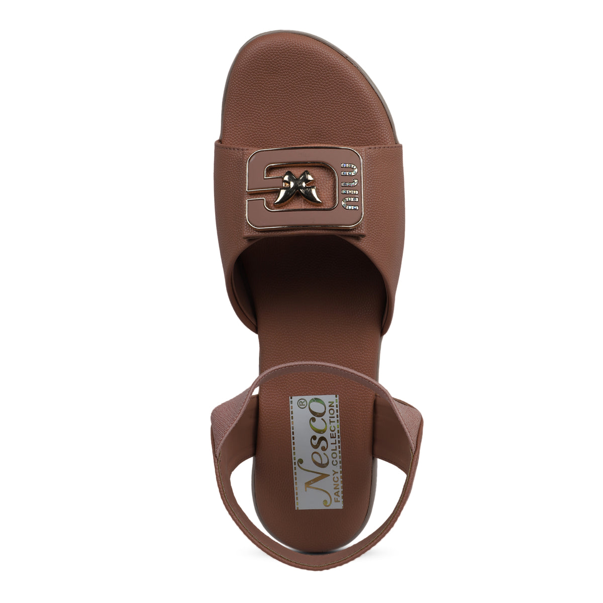 Butterfly Buckle Comfort Sandals - Peach