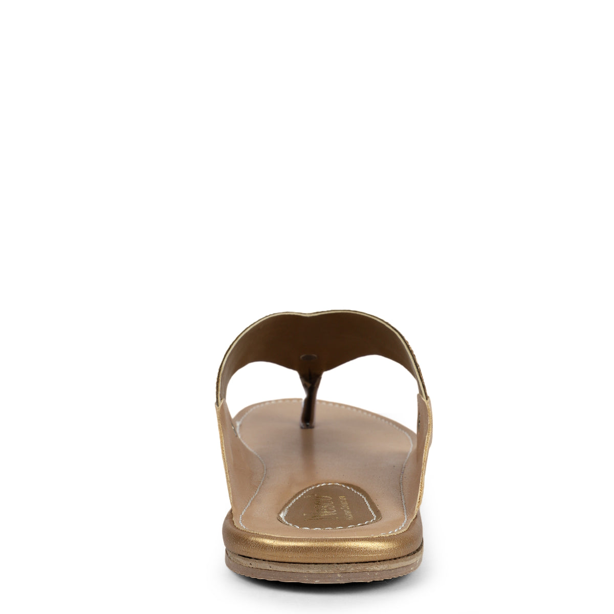 Embellished Triangle Toe-Post Sandals - Gold