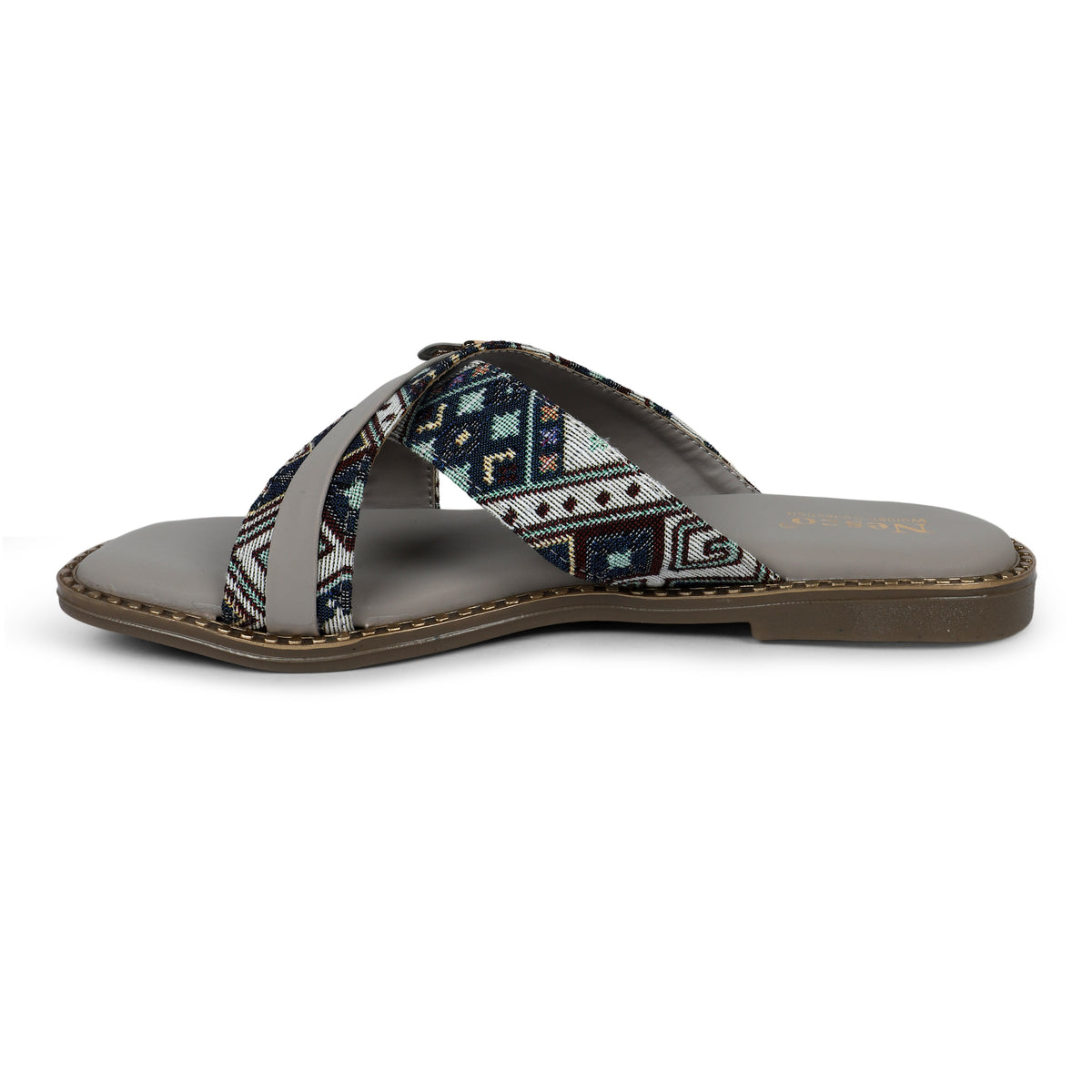 Geometric Pattern Criss-Cross Slides - Grey