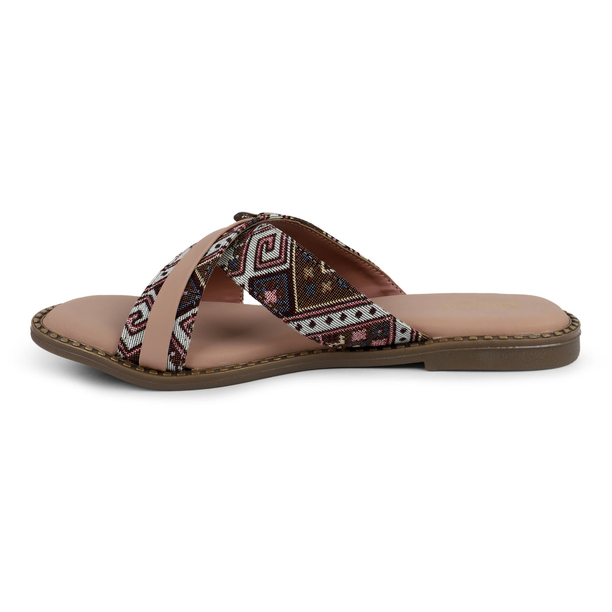 Geometric Pattern Criss-Cross Slides - Brown