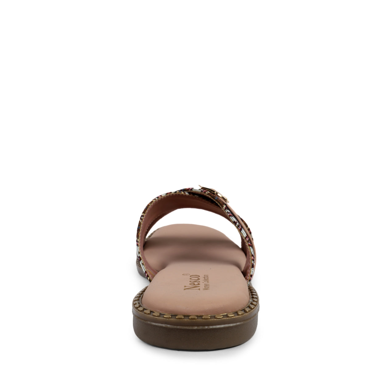 Geometric Pattern Criss-Cross Slides - Brown