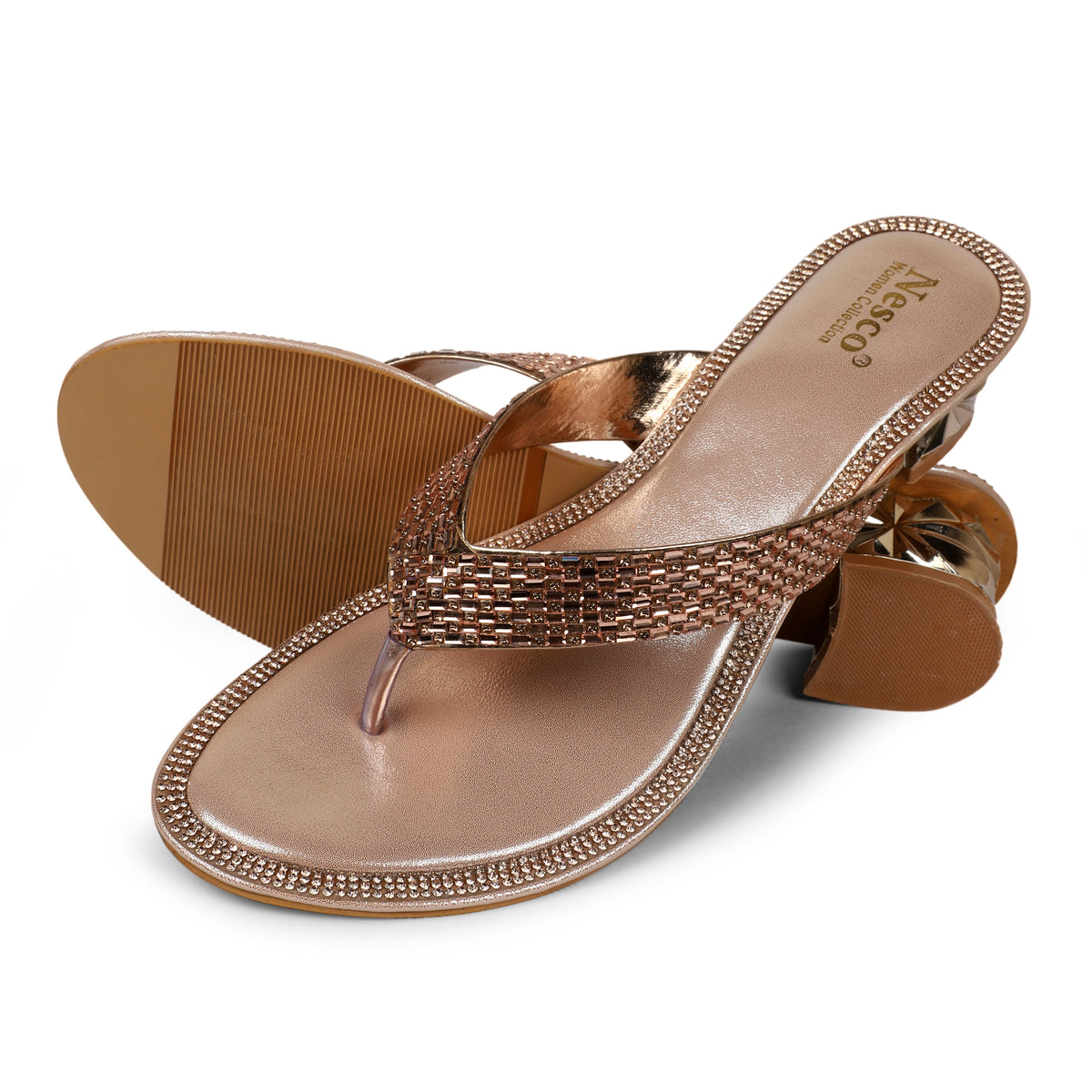 Studded Criss-Cross Block Heel Mules