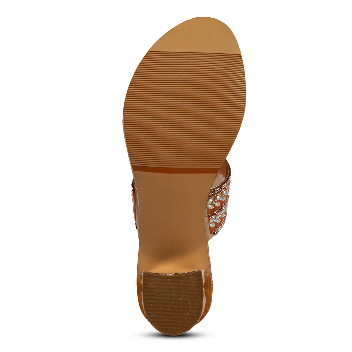 Embellished Leaf Pattern Toe-Post Sandals - Rose Gold