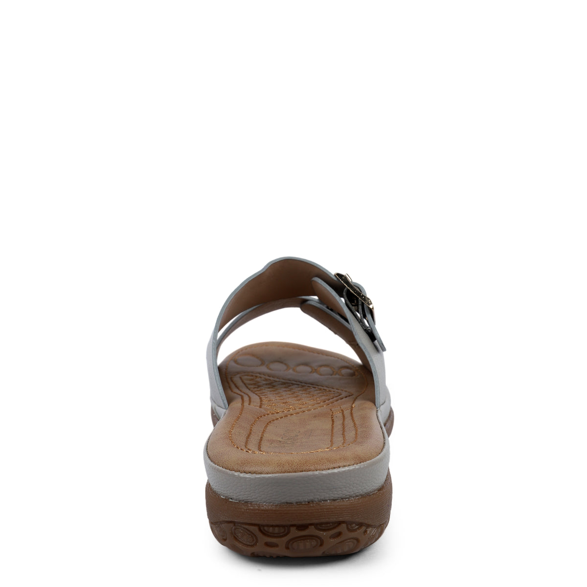 Double Buckle Comfort Slides - Grey