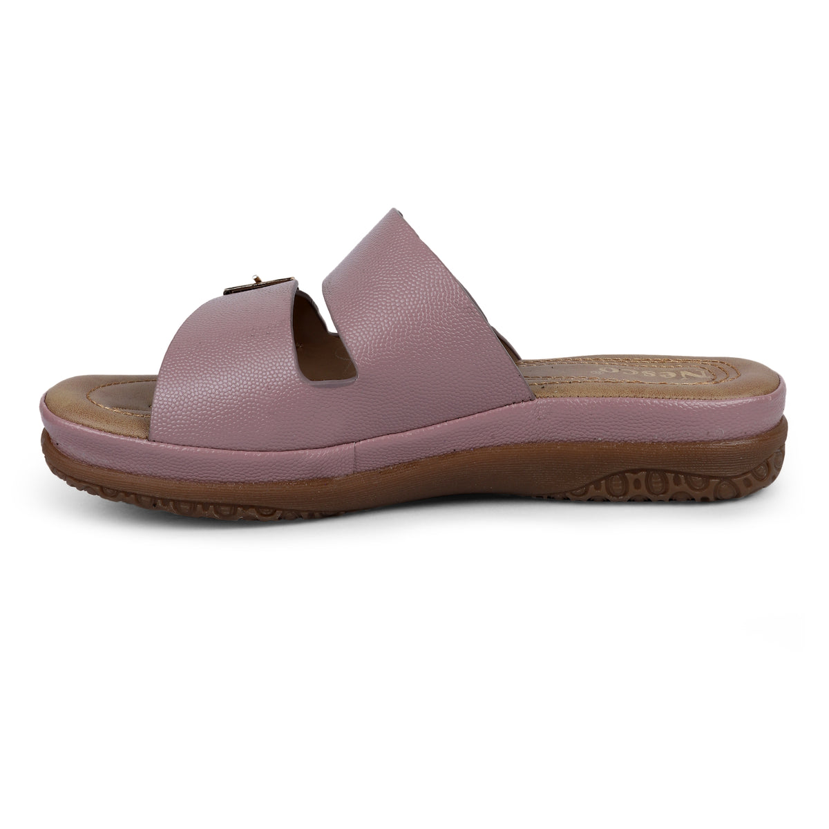 Double Buckle Comfort Slides - Mauve