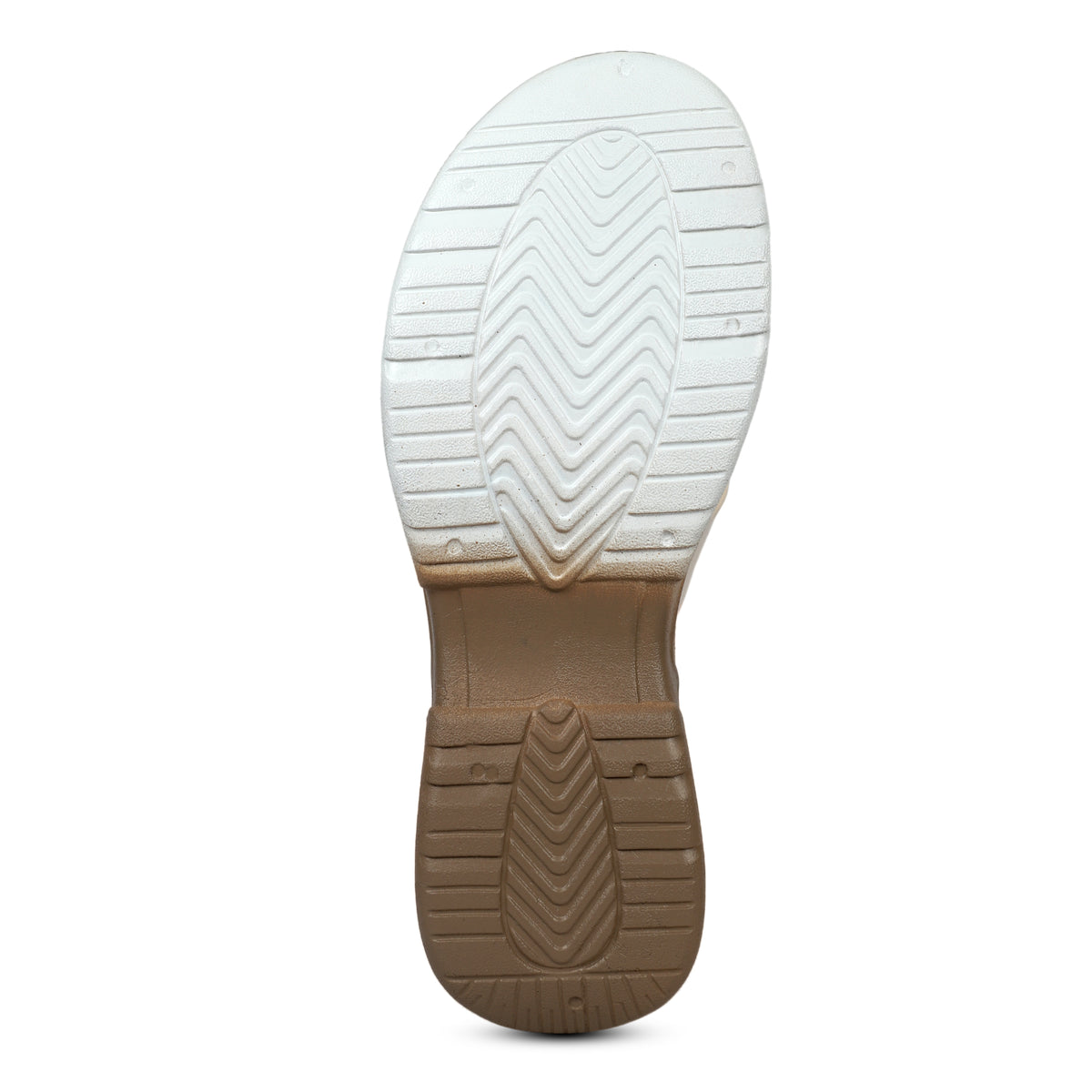 Tri-Color Platform Wedge Slides - Beige