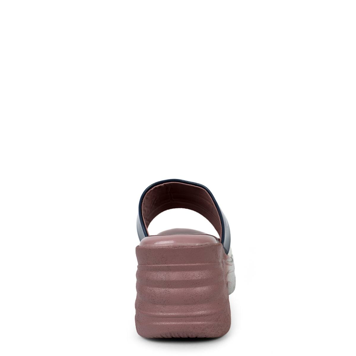 Tri-Color Platform Wedge Slides - Mauve