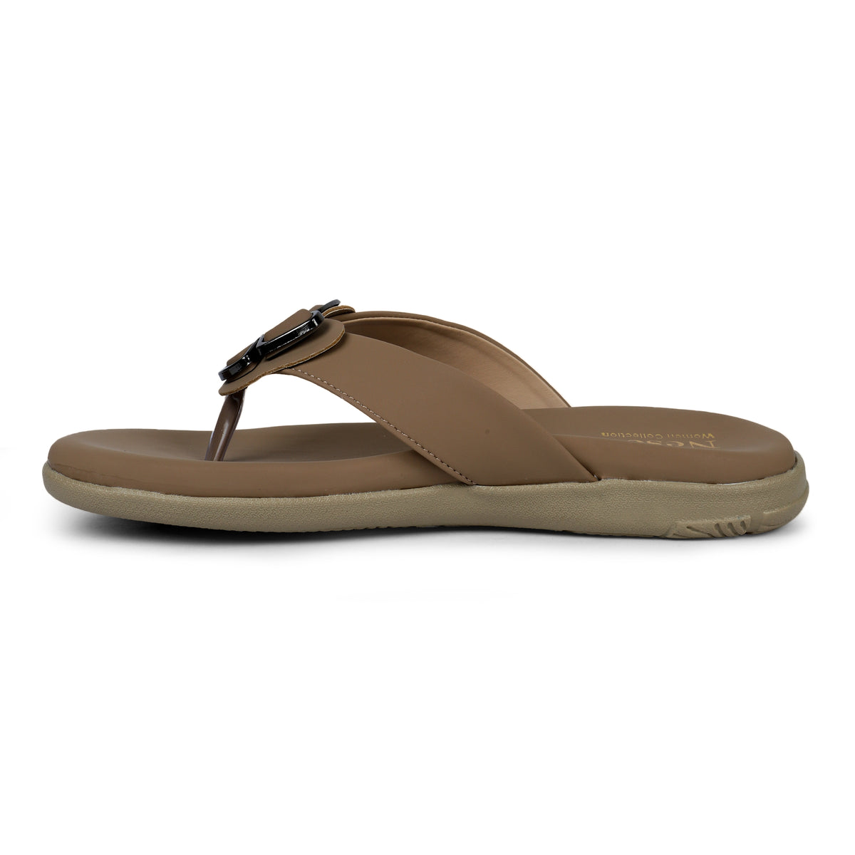 Butterfly Embellished Toe-Post Sandals - Brown