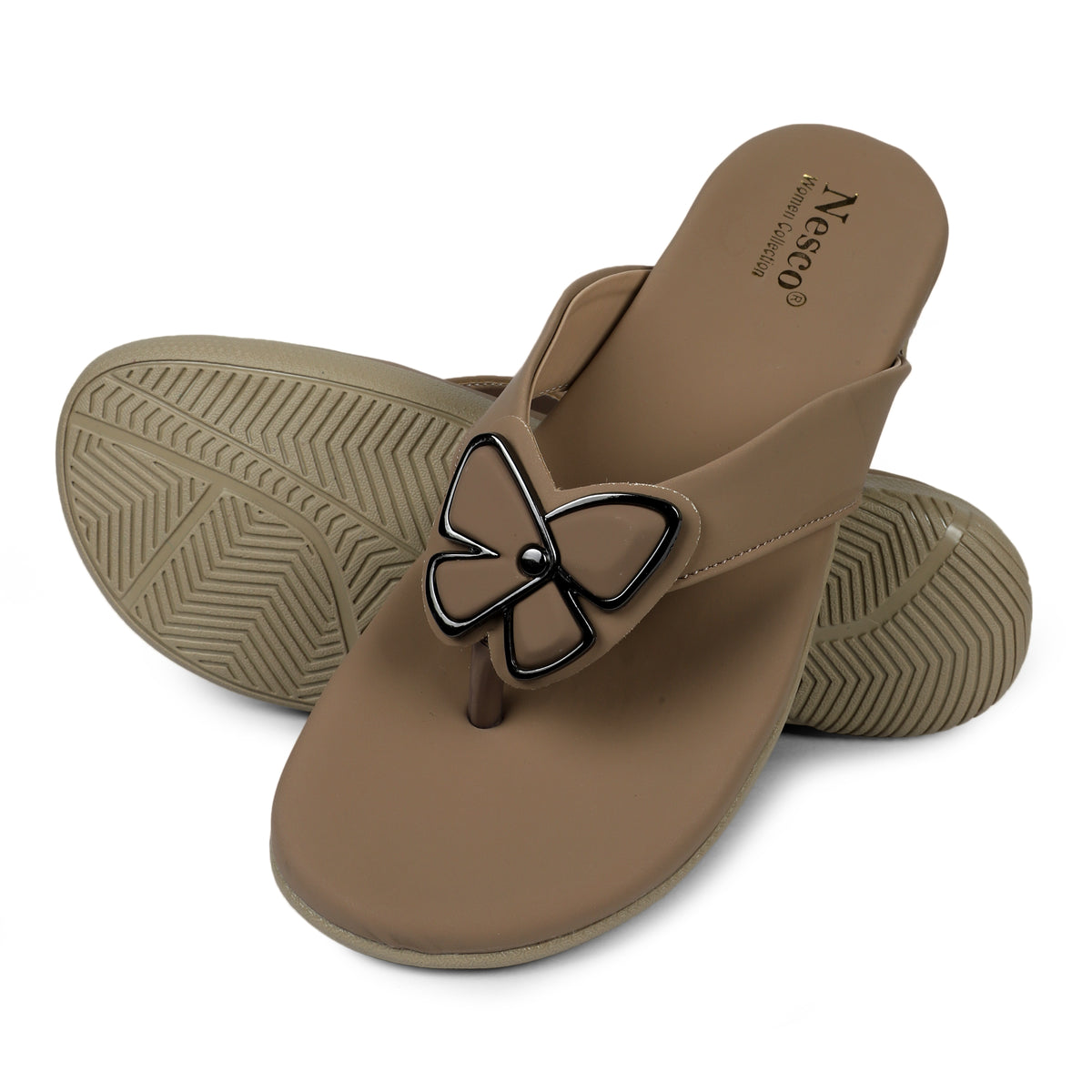 Butterfly Embellished Toe-Post Sandals