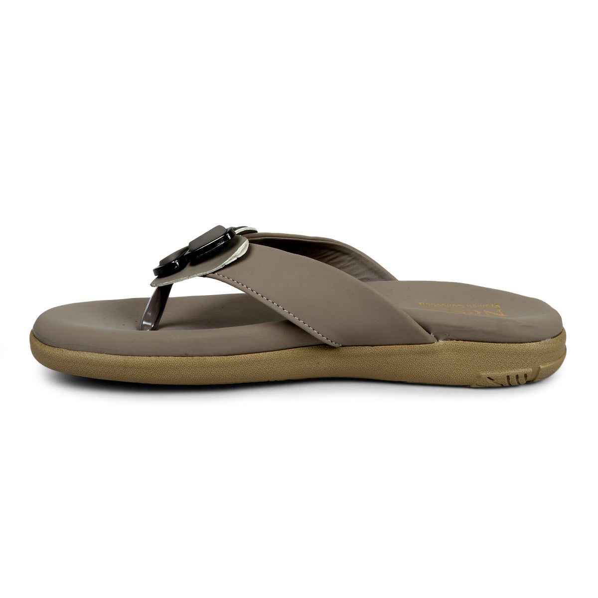 Butterfly Embellished Toe-Post Sandals - Beige