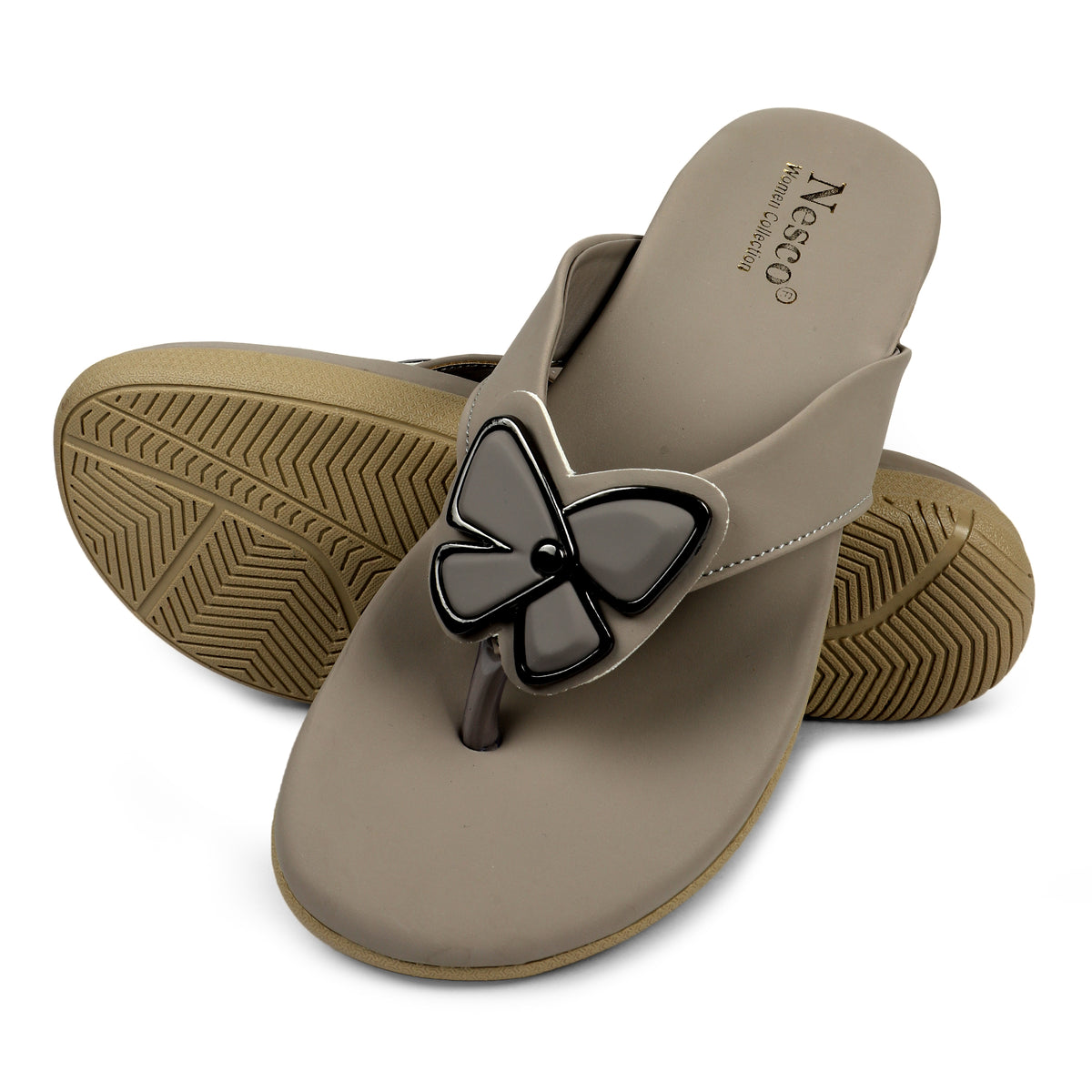 Butterfly Embellished Toe-Post Sandals