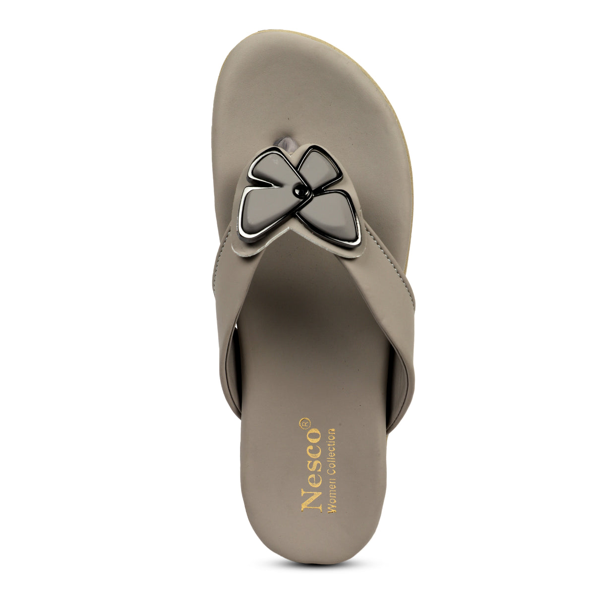 Butterfly Embellished Toe-Post Sandals - Beige