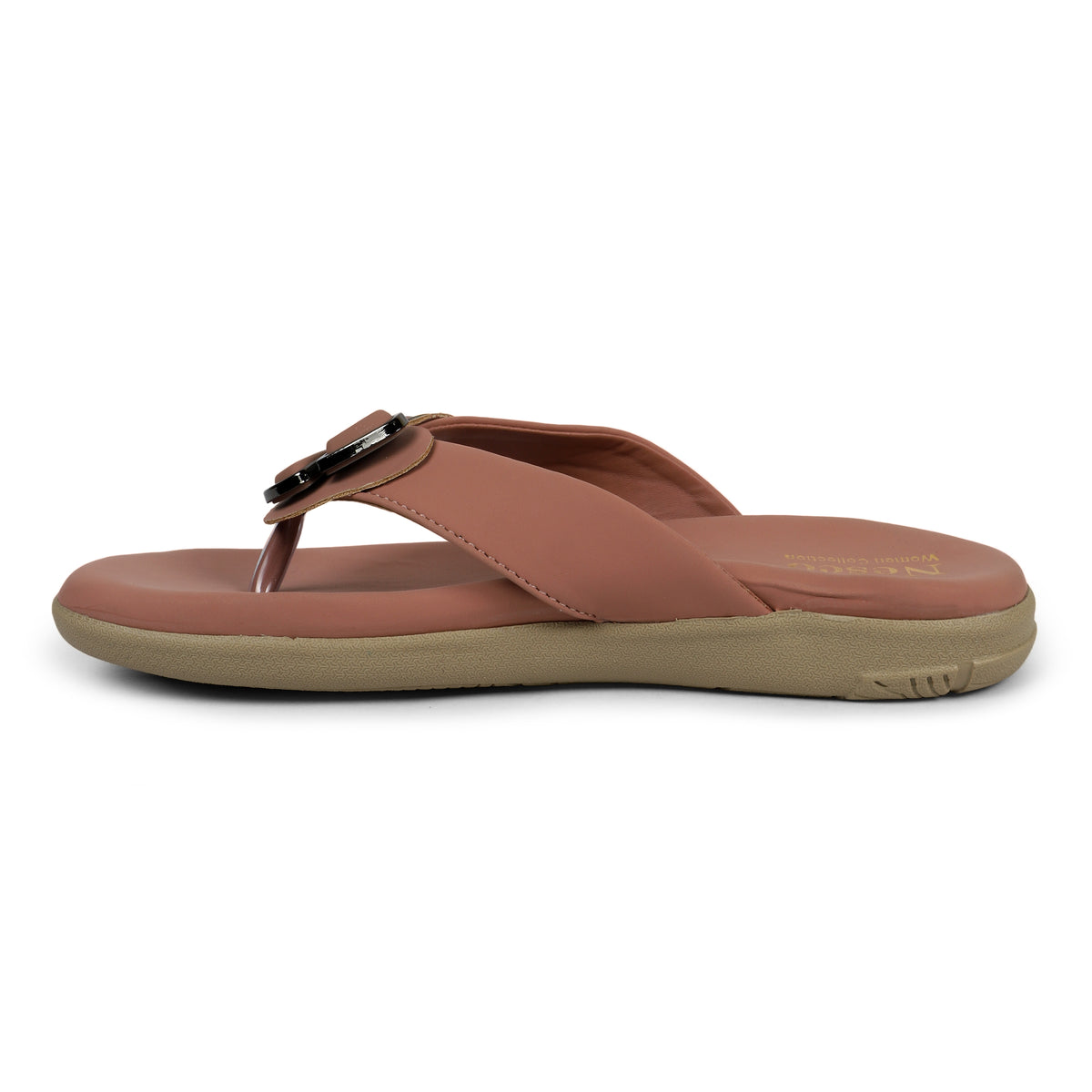 Butterfly Embellished Toe-Post Sandals - Peach