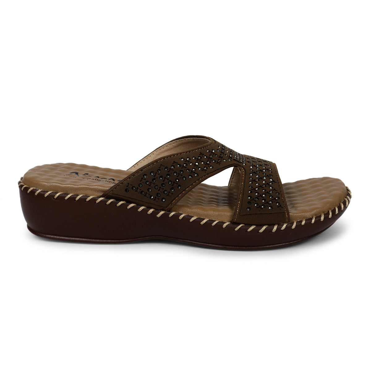 Multi-Strap Flat Sandals - Brown
