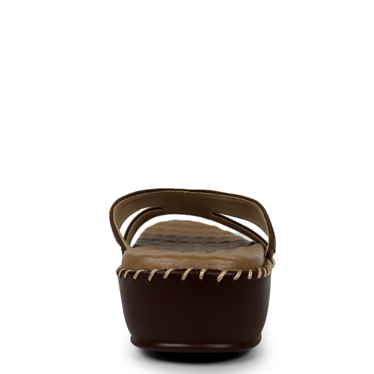 Multi-Strap Flat Sandals - Brown