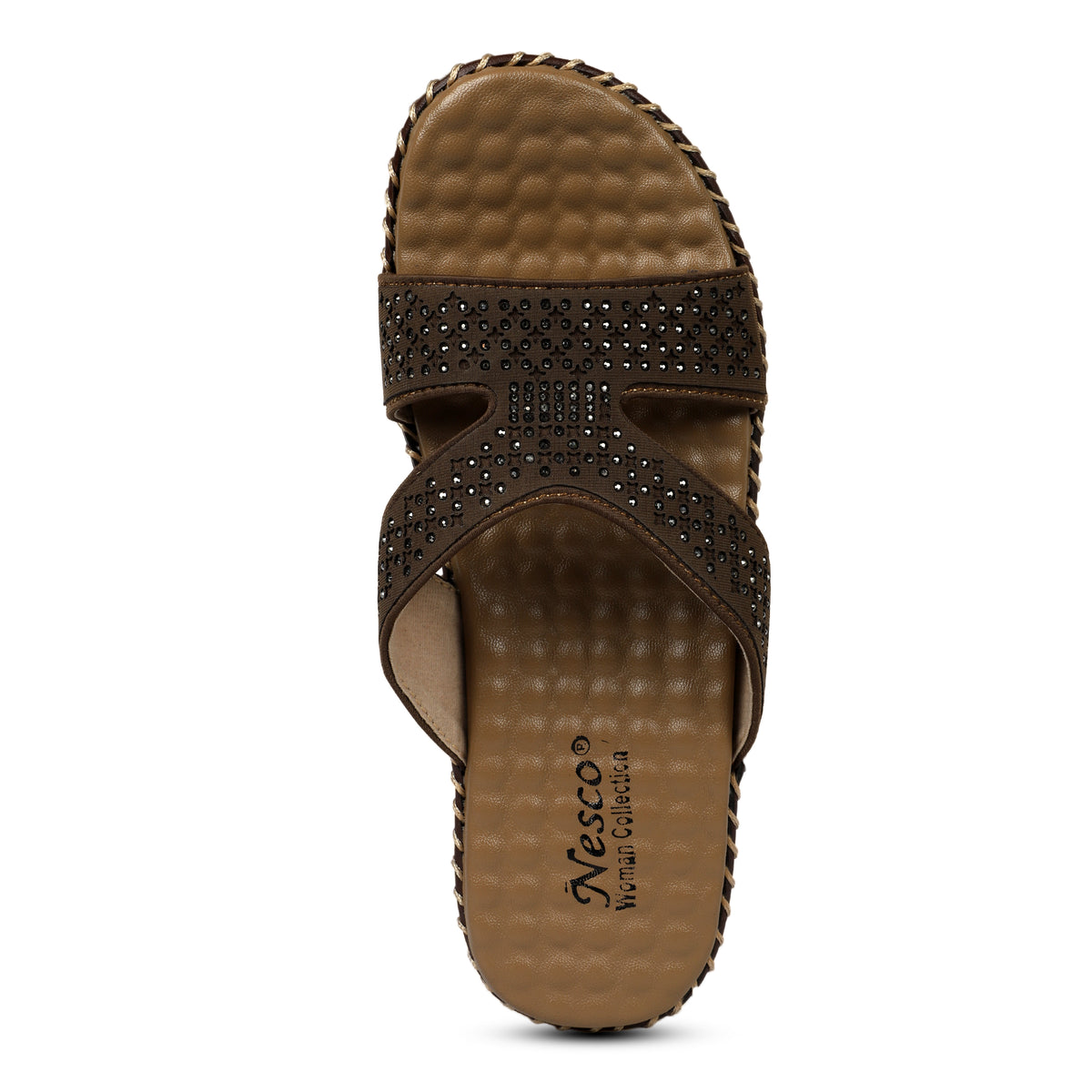 Multi-Strap Flat Sandals - Brown