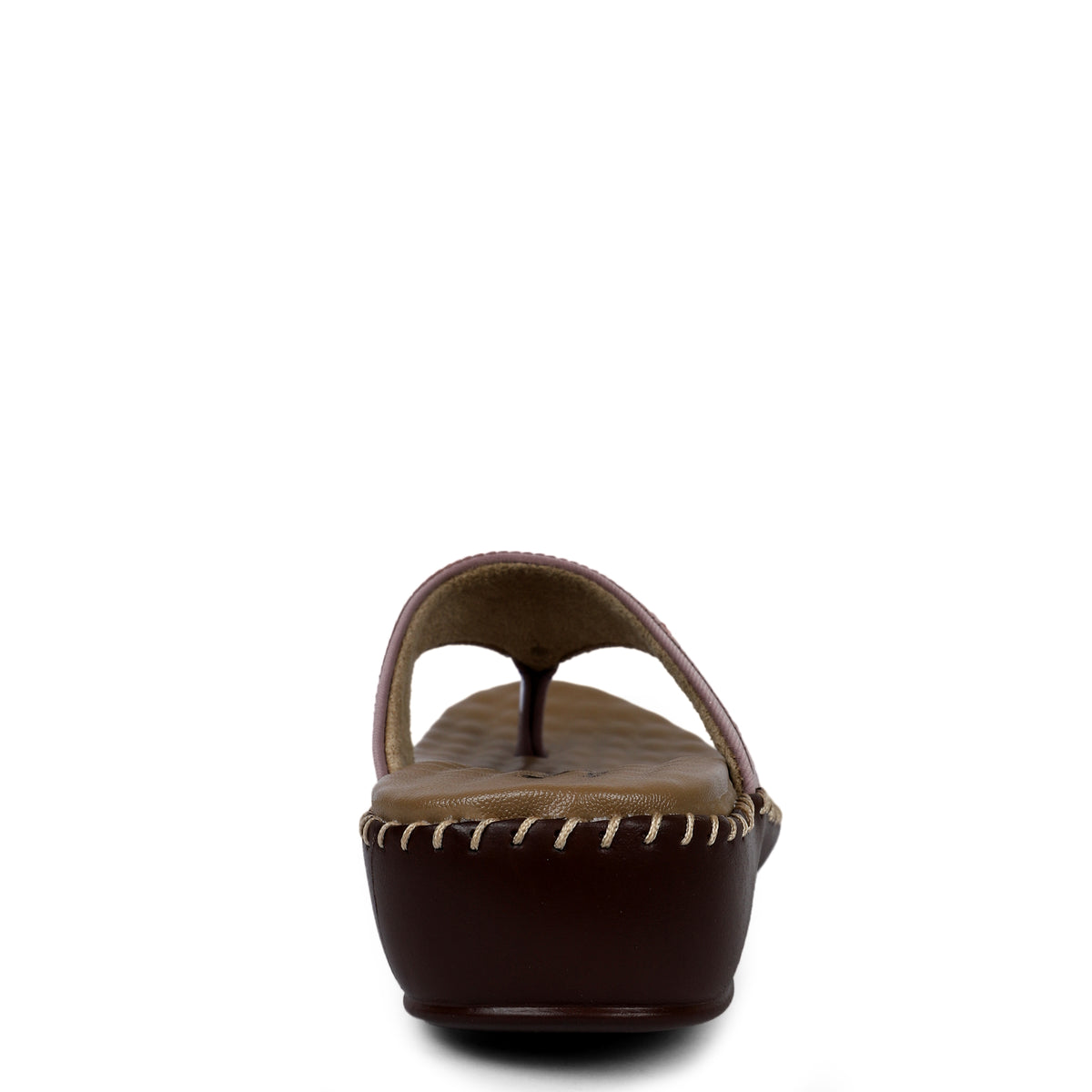 Glossy Wide-Strap Comfort Sandals - Mauve