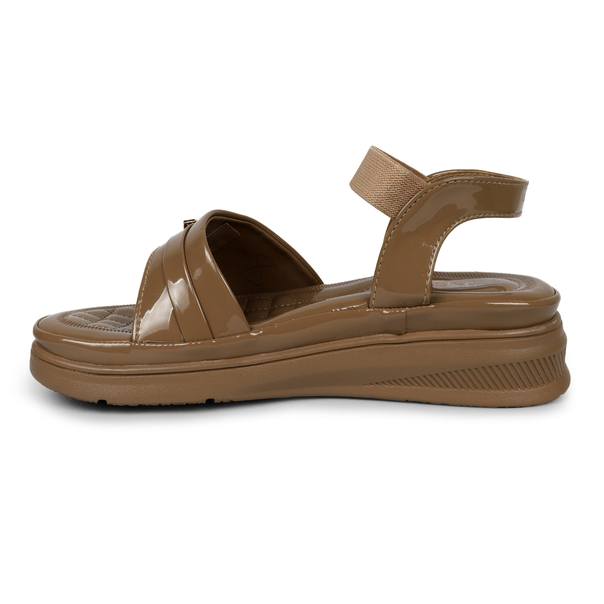 Studded Wide-Strap Thong Sandals - Tan