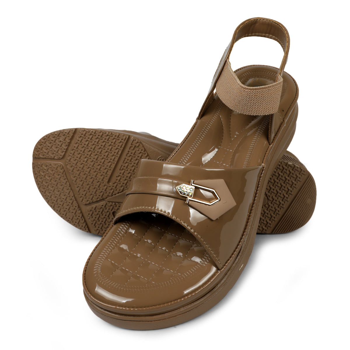 Studded Wide-Strap Thong Sandals