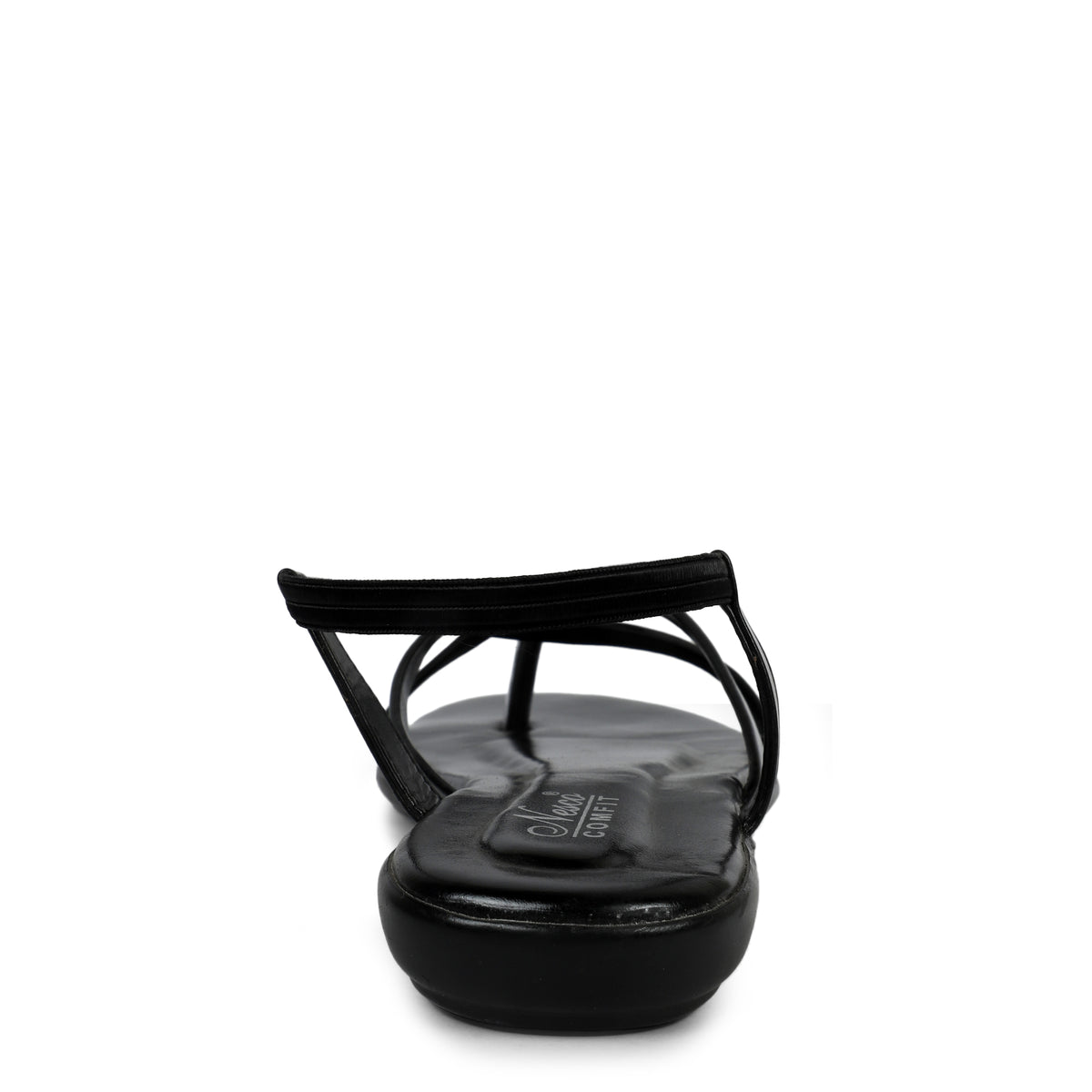 Criss-Cross Strappy Flat Sandals - Black