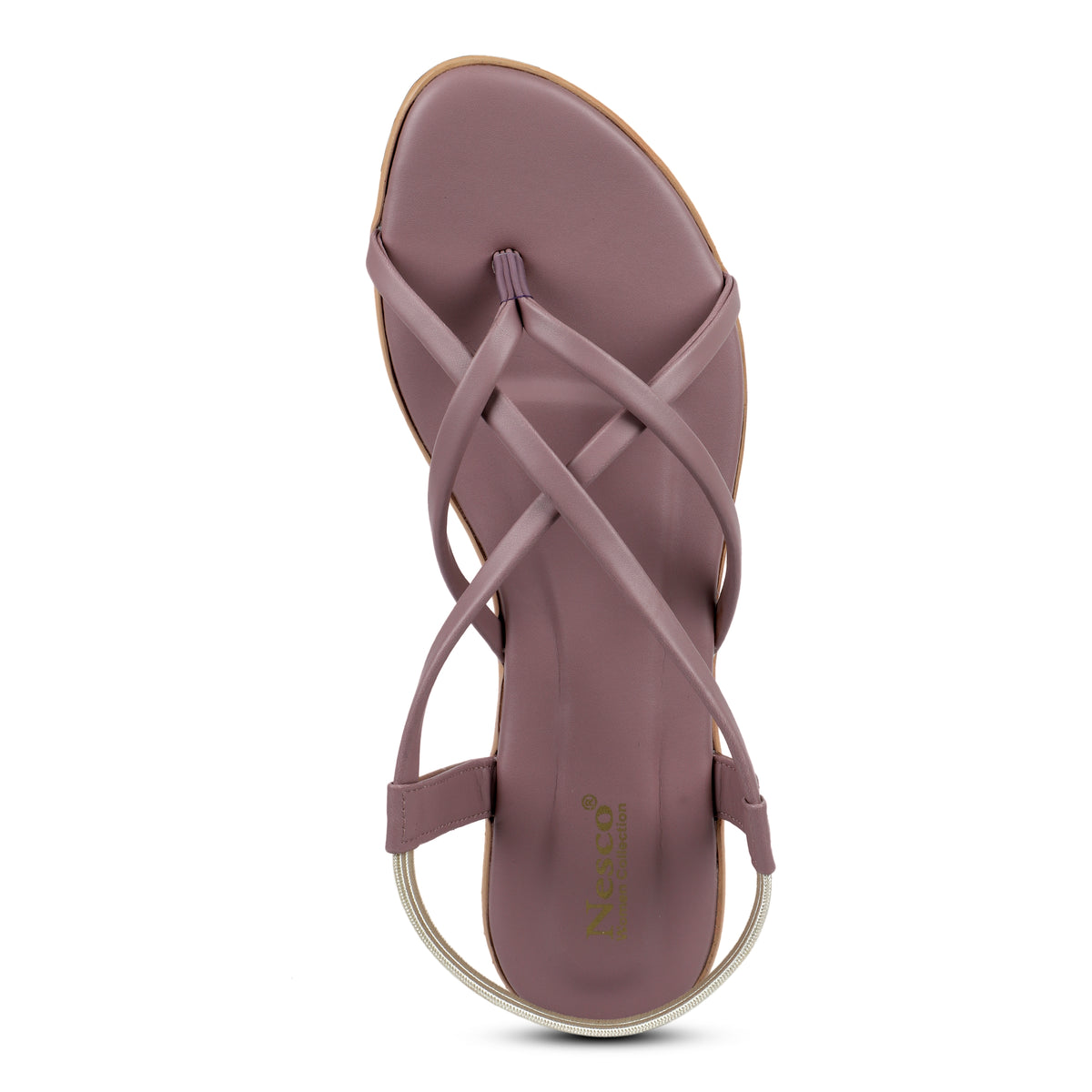 Criss-Cross Strappy Flat Sandals - Purple