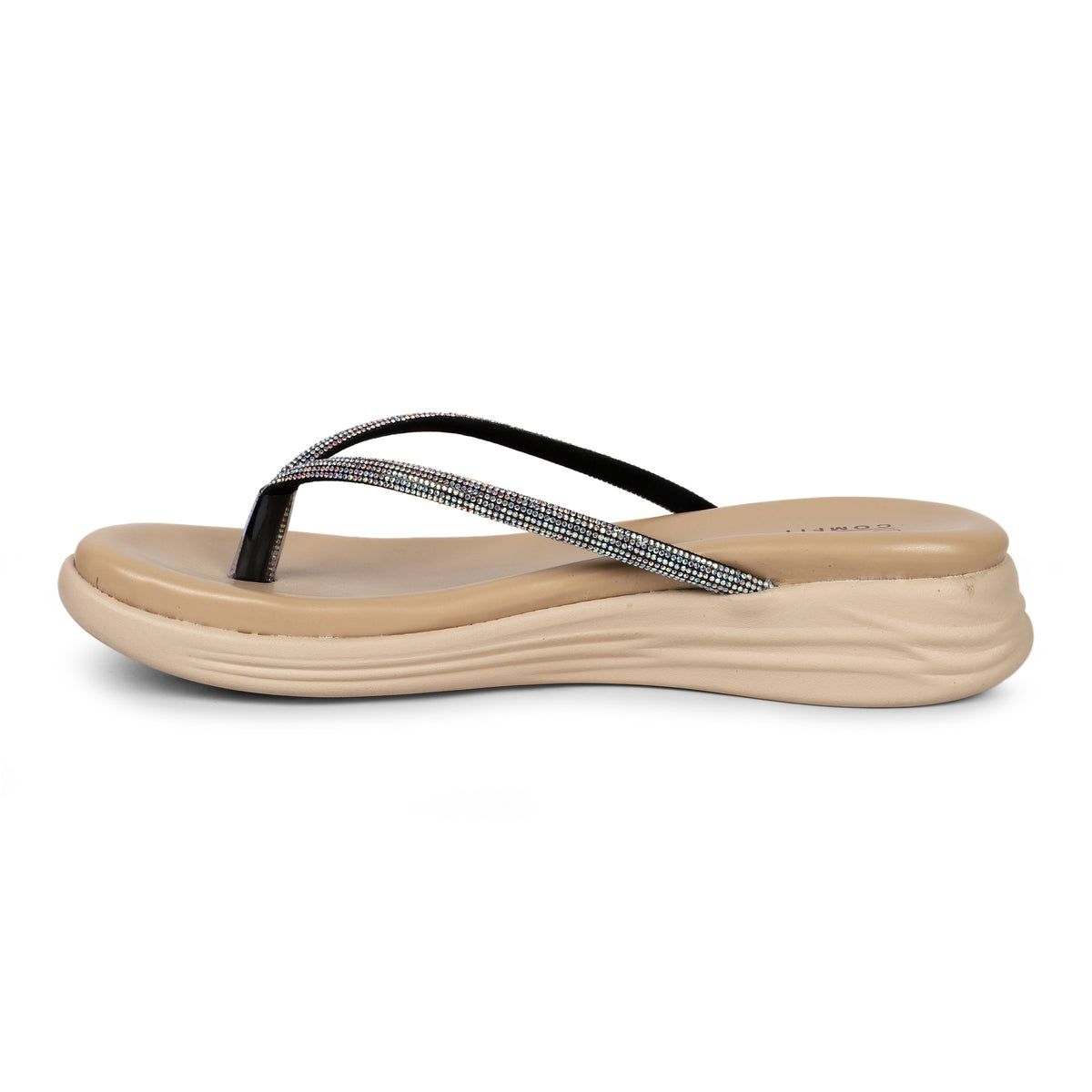 Women's Thong-Style Slippers - Beige