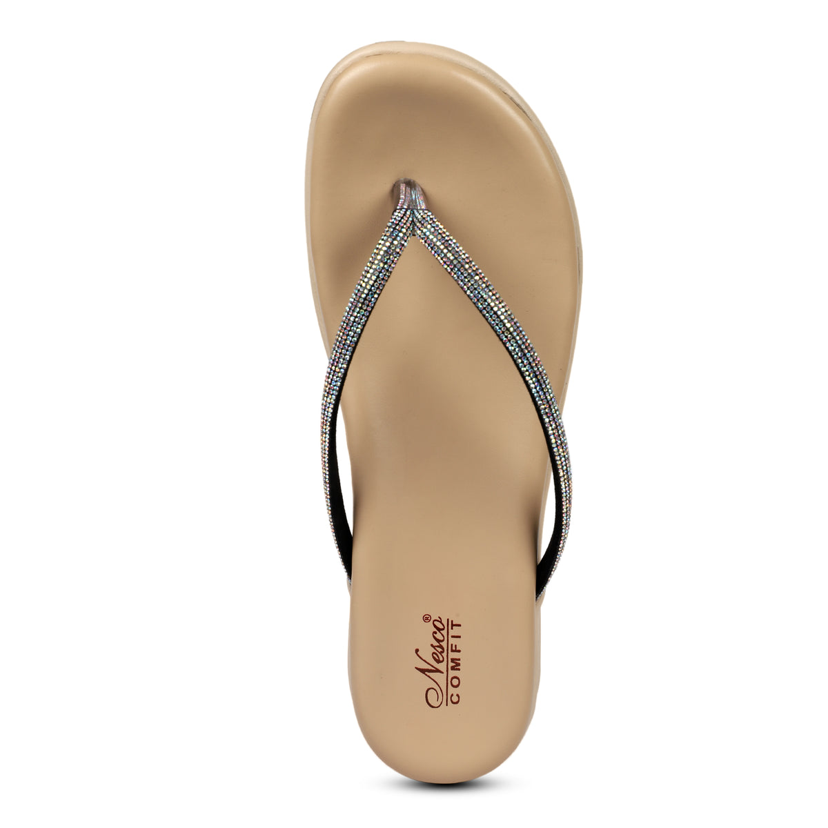 Women's Thong-Style Slippers - Beige