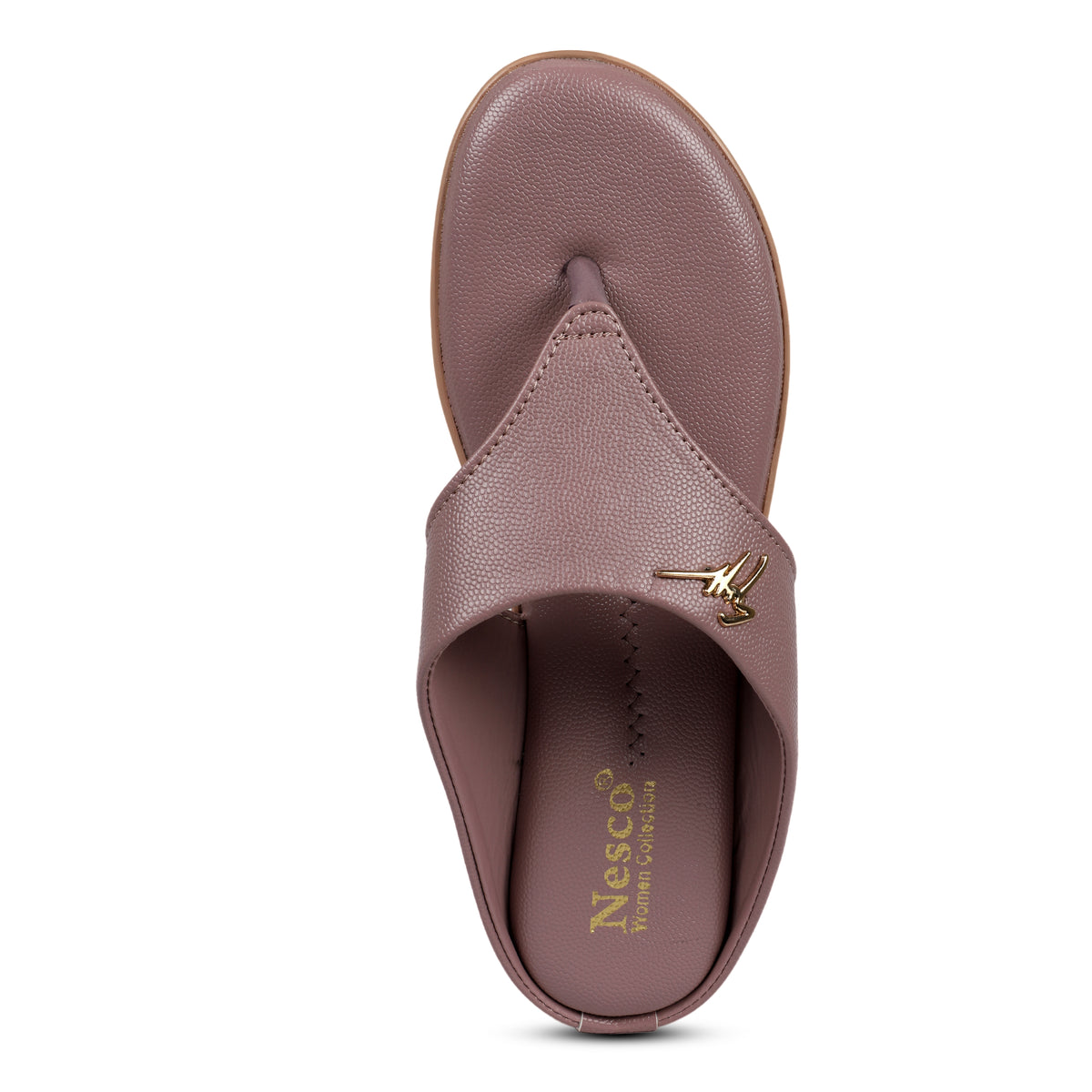Laser-Cut Detail Wedge Sandals - Mauve