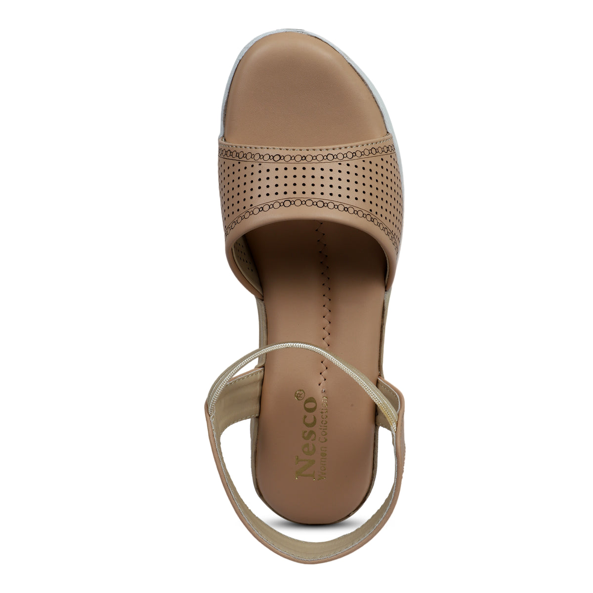 Rhinestone Skinny Strap Comfort Sandals - Beige