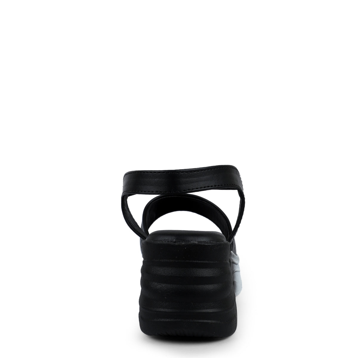 Rhinestone Skinny Strap Comfort Sandals - Black