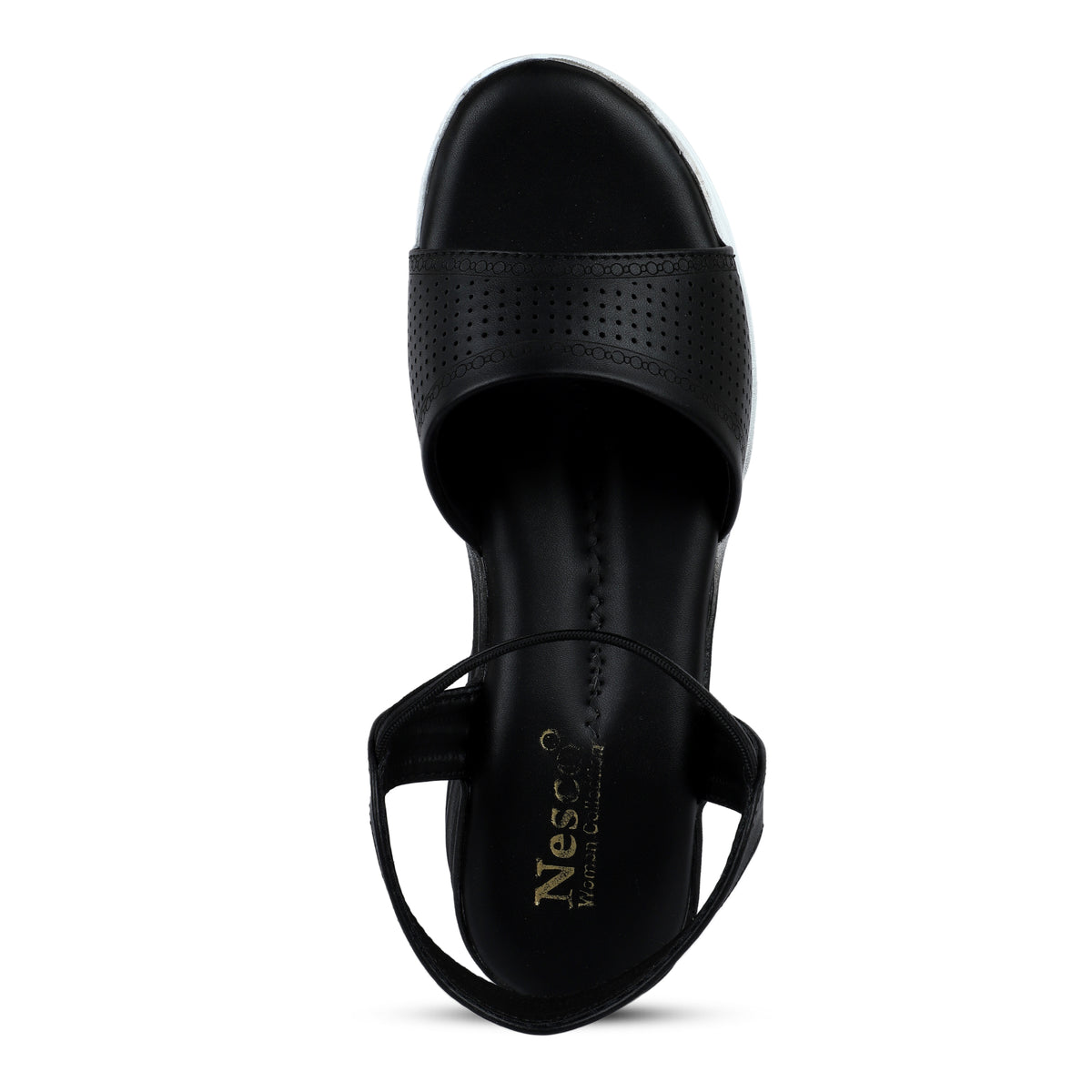 Rhinestone Skinny Strap Comfort Sandals - Black