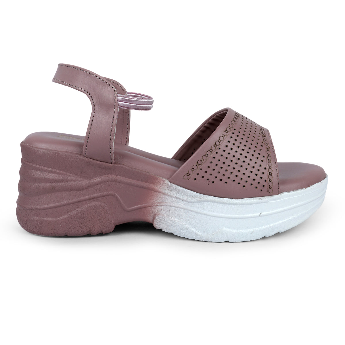 Rhinestone Skinny Strap Comfort Sandals - Mauve