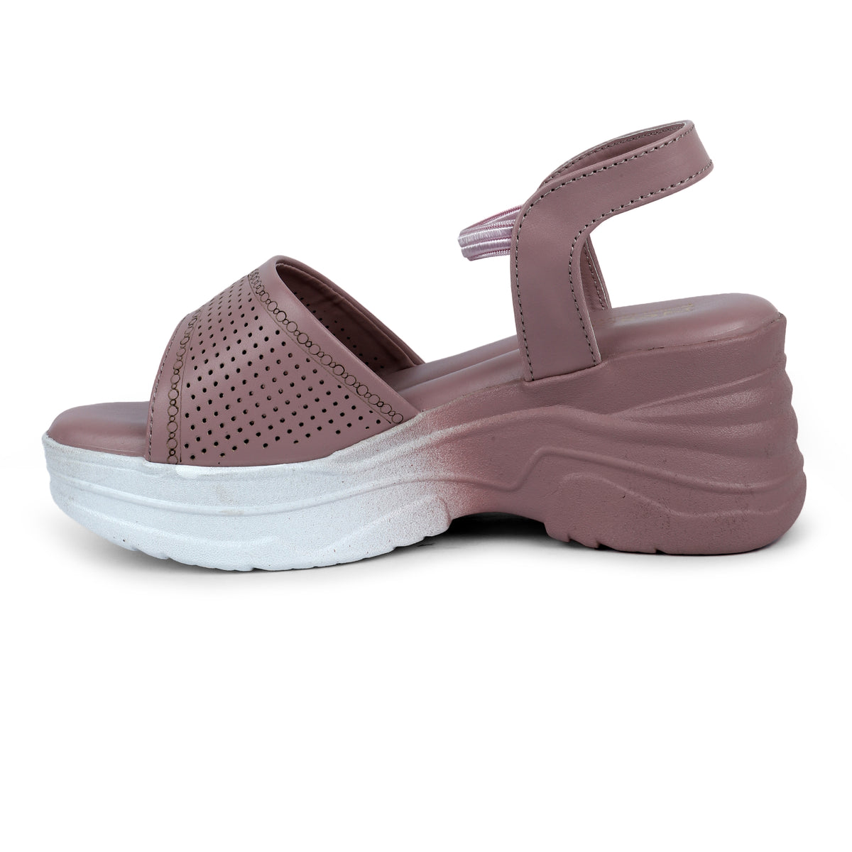 Rhinestone Skinny Strap Comfort Sandals - Mauve