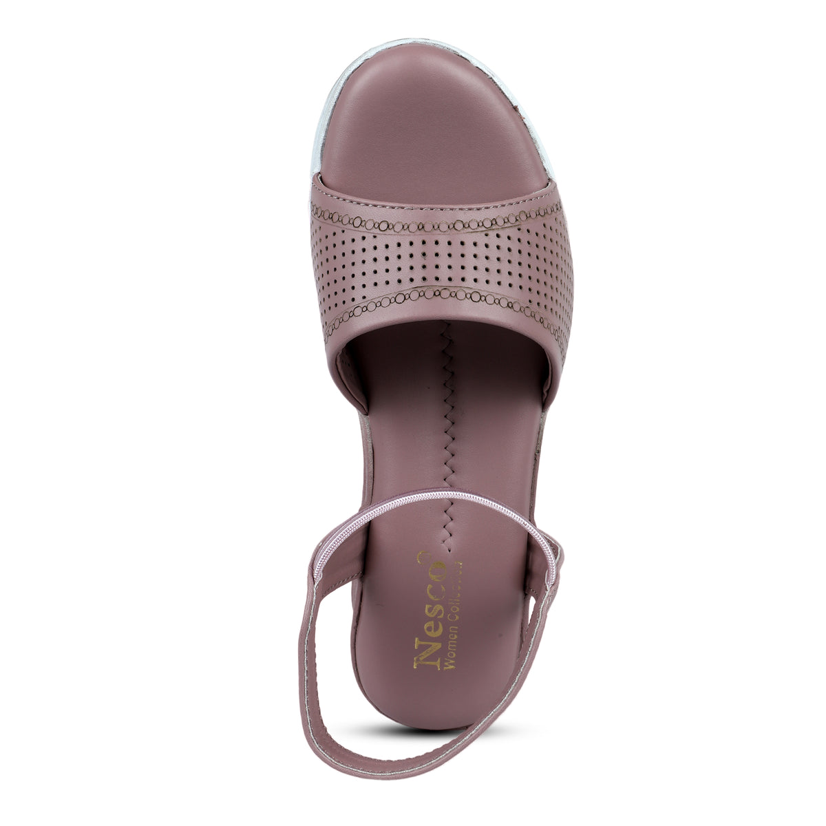 Rhinestone Skinny Strap Comfort Sandals - Mauve